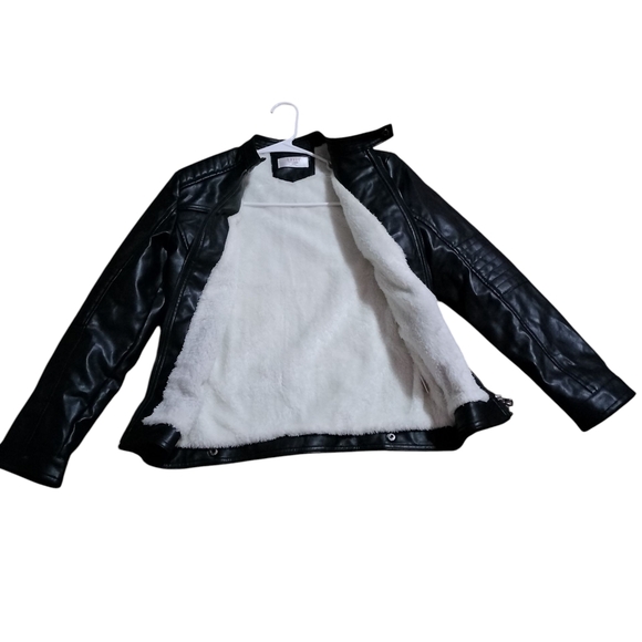 LJYH Size 13/14 Kids Black Leather Jacket - Picture 4 of 4